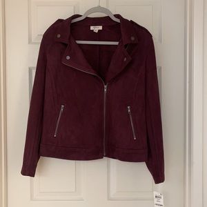FAUX SUEDE MOTO JACKET